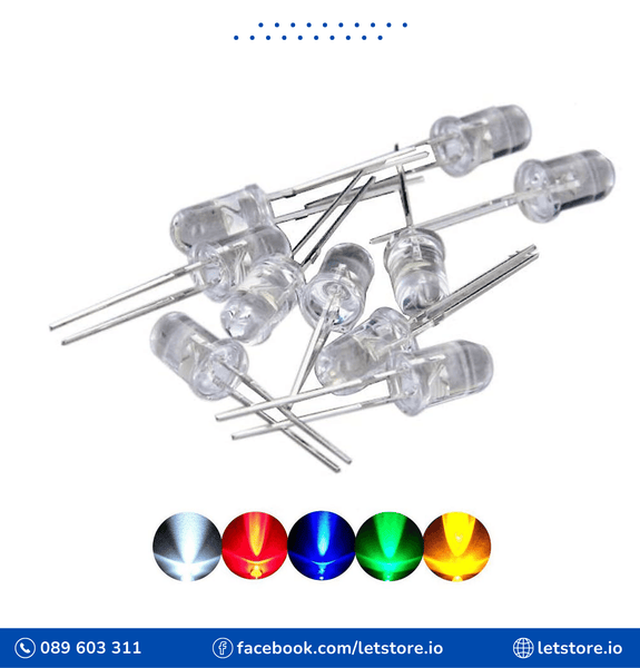 10PCS LED 5MM Super Bright Light Emitting Diode Red Blue Yellow Green White Color