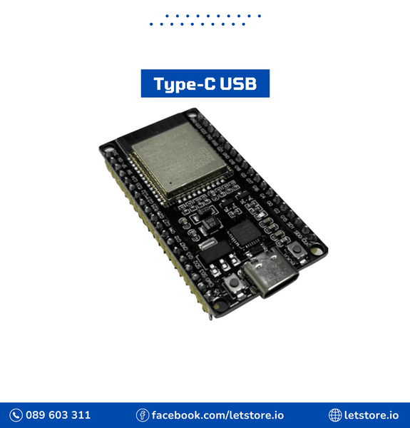 Type-C USB (CP2102) 38 Pin Nodemcu ESP32 Microcontroller WiFi & Bluetooth