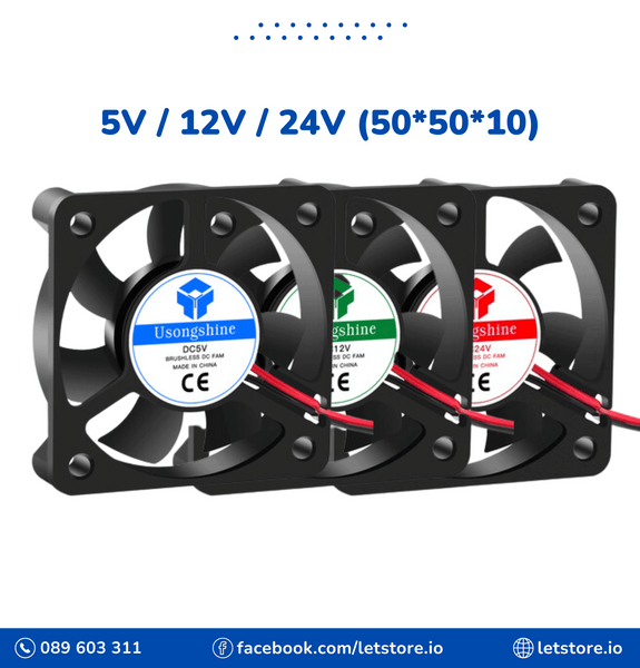 5010 Fan 50MM 50x50x10MM 12V 5V 24V 2Pin DC Cooler Small Cooling Fan DIY