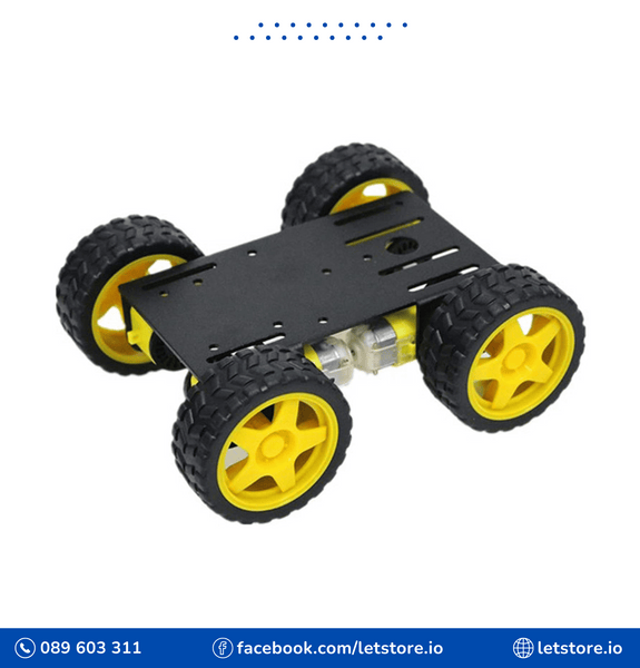 Aluminum 4wd Smart Robot Car Chassis Kit Robotic Cars with 4pcs DC Motor & Wheels