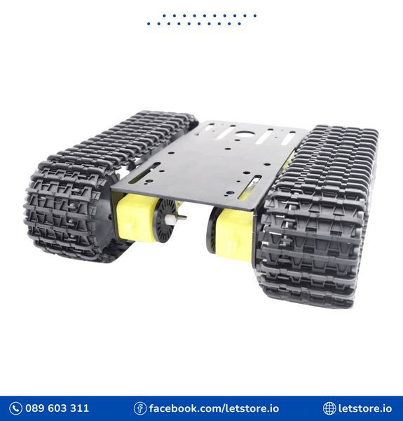 Tank Chassis Kit, TT02 Metal Frame Crawler Robotic Tank Chassis Platform for Arduino Black