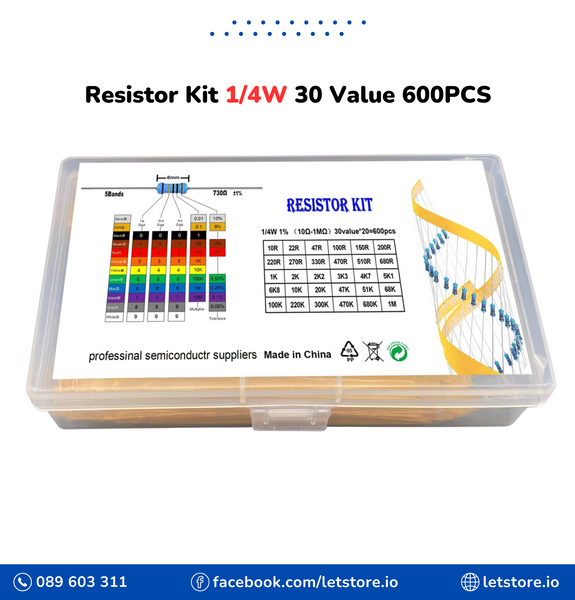 Resistor Kit 1/4W 30 Value 600PCS