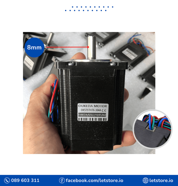 57 Stepper Motor OK57STH76-304A 76mm NEMA 23 Motor 3A Torque 1.8N.m