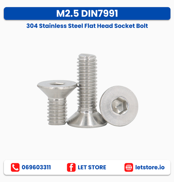 M2.5 DIN7991 Bolt 304 Stainless Steel