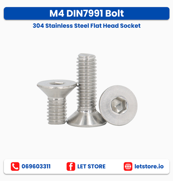 M4 DIN7991 Bolt 304 Stainless Steel