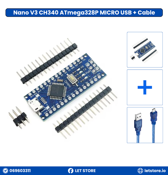 Nano V3 ATmega328P 16MHz MICRO USB