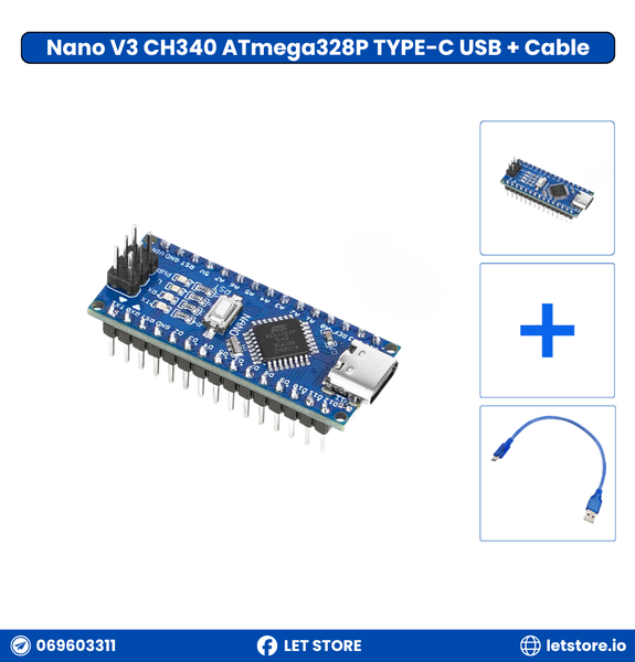 Nano V3 ATmega328P 16MHz TYPE-C USB