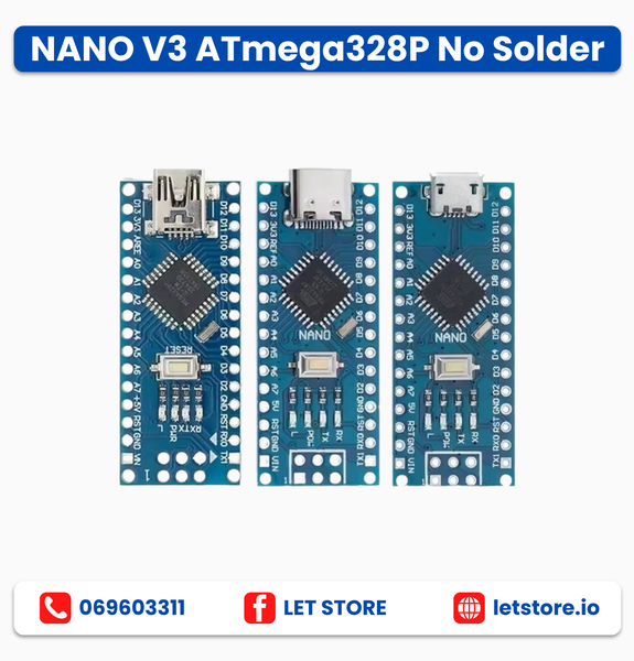 Nano V3 ATmega328P No Soldering