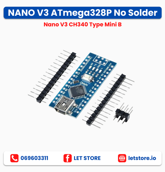 Nano V3 ATmega328P No Soldering