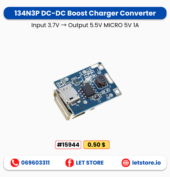 MICRO 5V 1A USB Boost 134N3P 3.7V to 5.5V