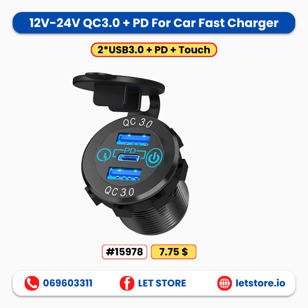 2*QCUSB+PD QC3.0 USB 12-24V