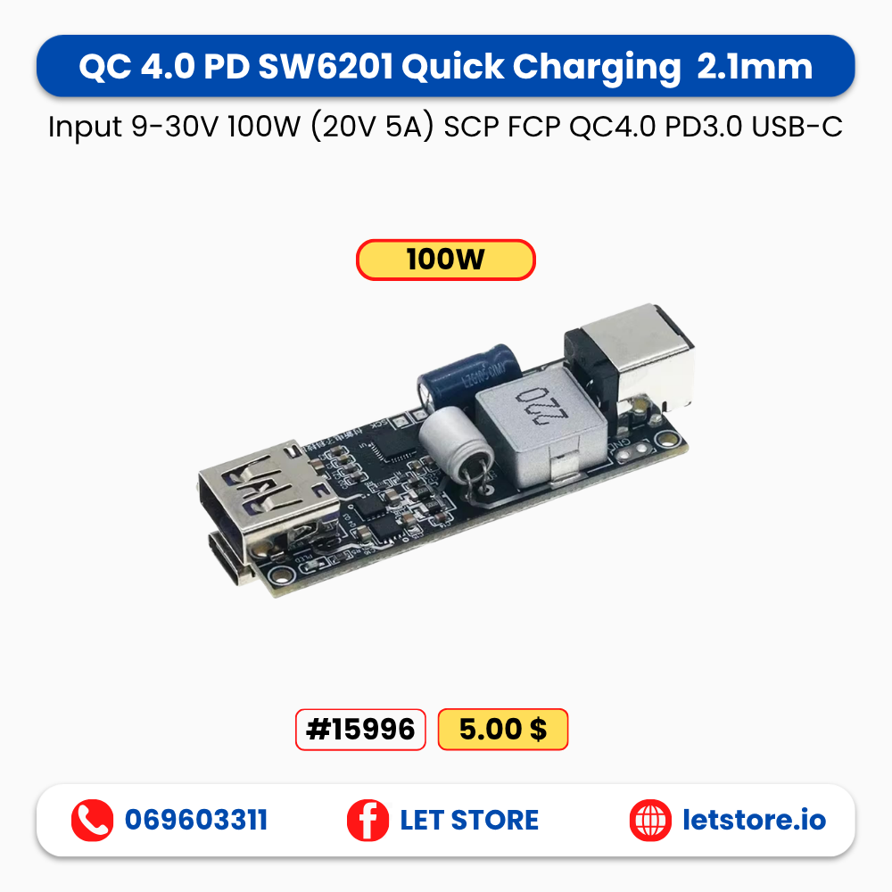 DC 5.5* 2.1m SW3518 100w SCPFCP QC4.0 PD3.0
