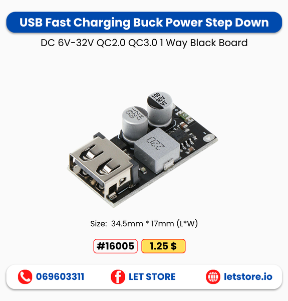 QC3.0 Buck Fast Charger 6-30V