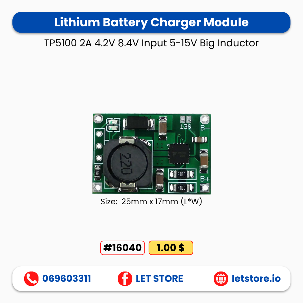 Big Inductor TP5100 2A 4.2V 8.4V Input 5-15V