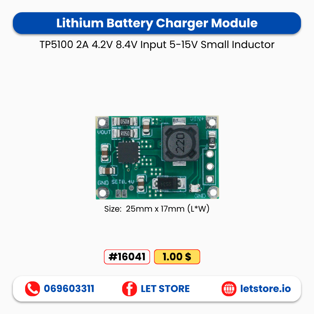 Small Indcut TP5100 2A 4.2V 8.4V Input 5-15V
