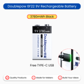 Doublepow 6F22 9V Battery