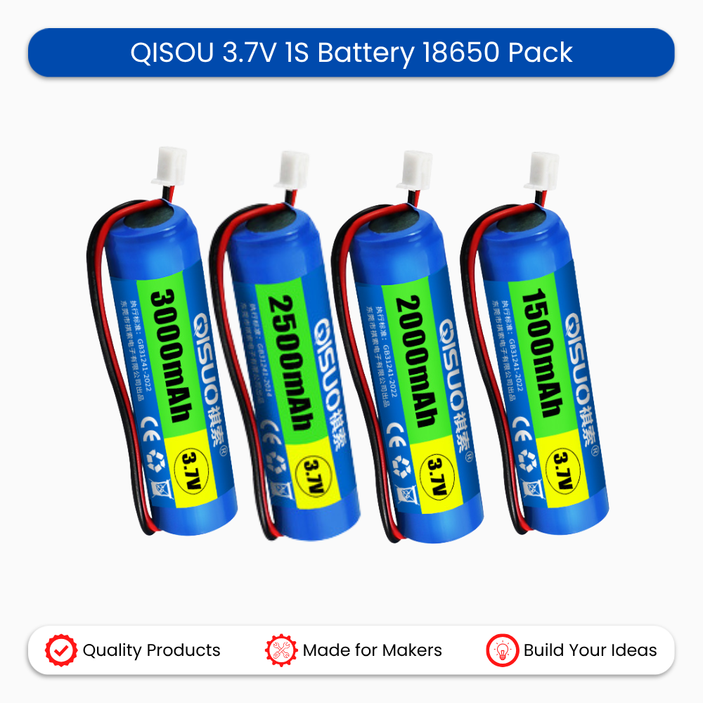 QISOU 3.7V 1S Battery 18650 Pack
