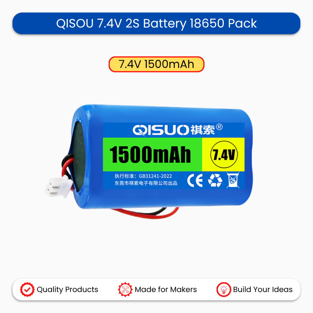 QISOU 7.4V 2S Battery 18650 Pack