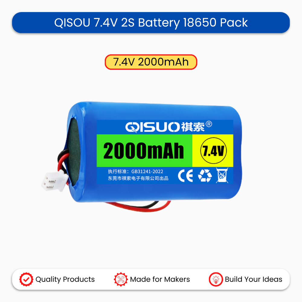 QISOU 7.4V 2S Battery 18650 Pack