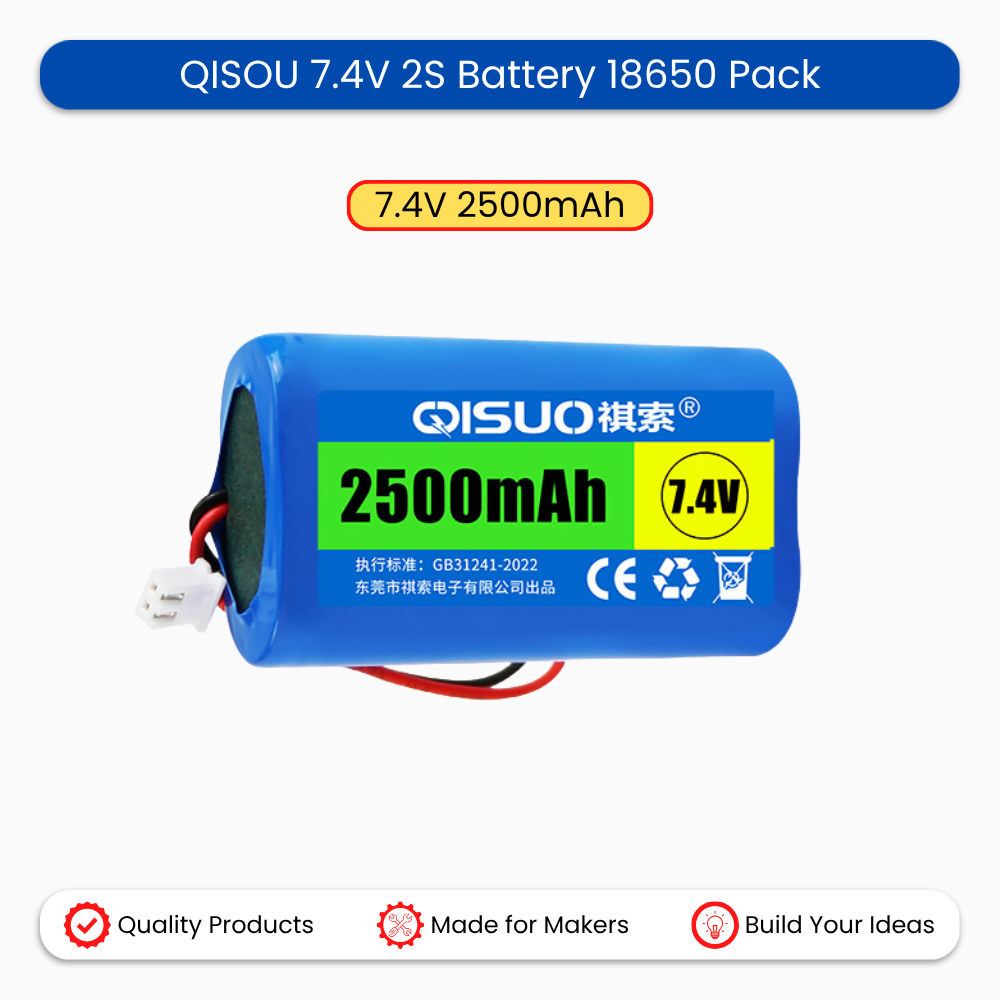 QISOU 7.4V 2S Battery 18650 Pack