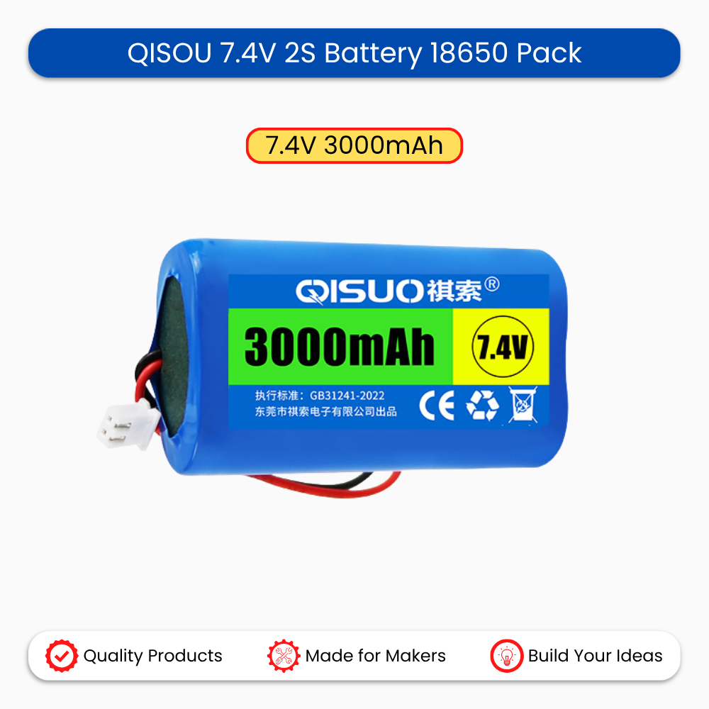 QISOU 7.4V 2S Battery 18650 Pack