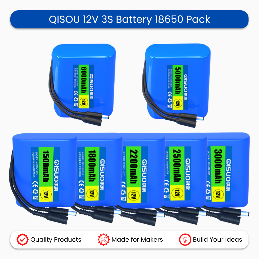 QISOU 12V 3S Battery 18650 Pack