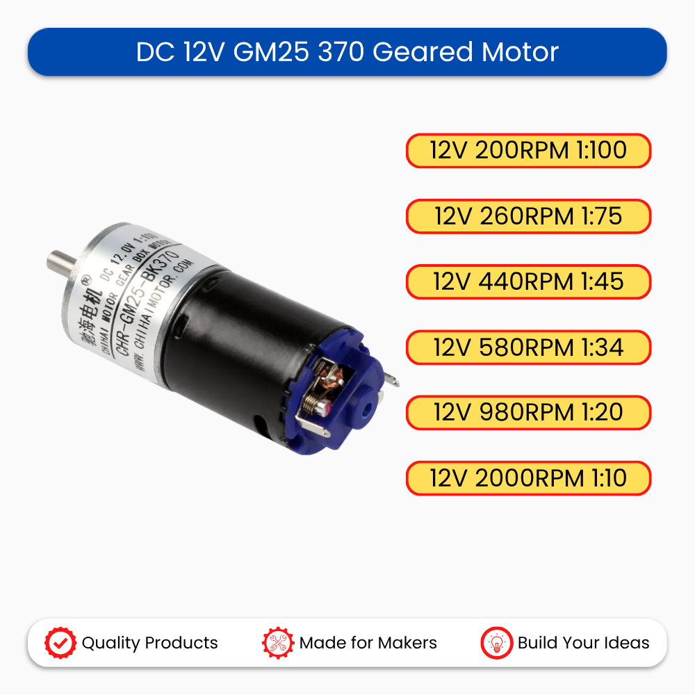 DC 12V GM25 370 Geared Motor