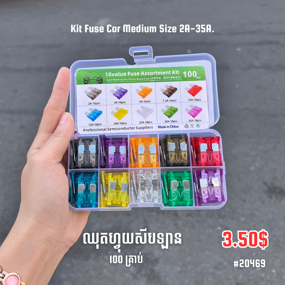 Fuse Car Medium 2A-35A 100PCS 10-Type
