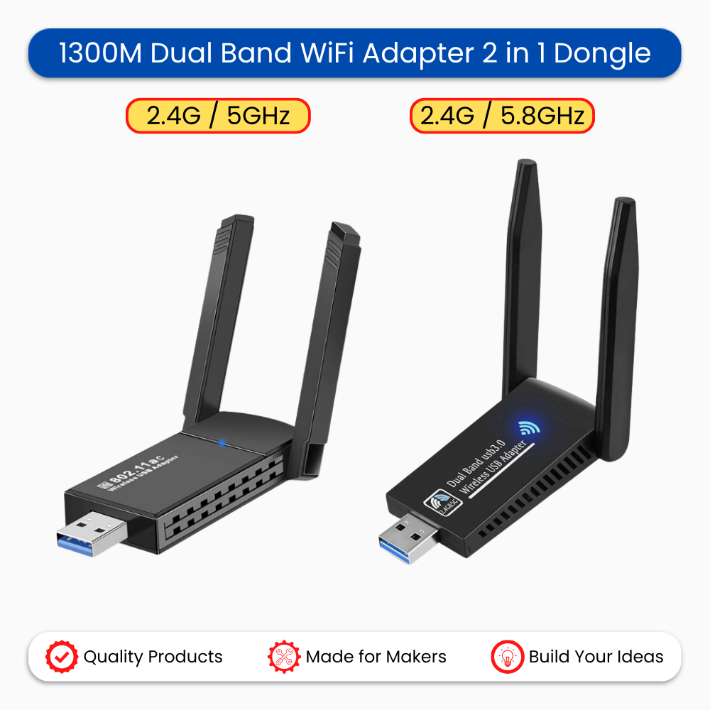 1300M WiFi Adapter 2 in 1 Dongle