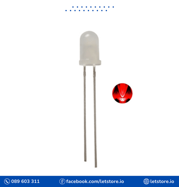 10PCS LED 5MM Round Diffused Light Emitting Diode Red Blue Yellow Green White Color