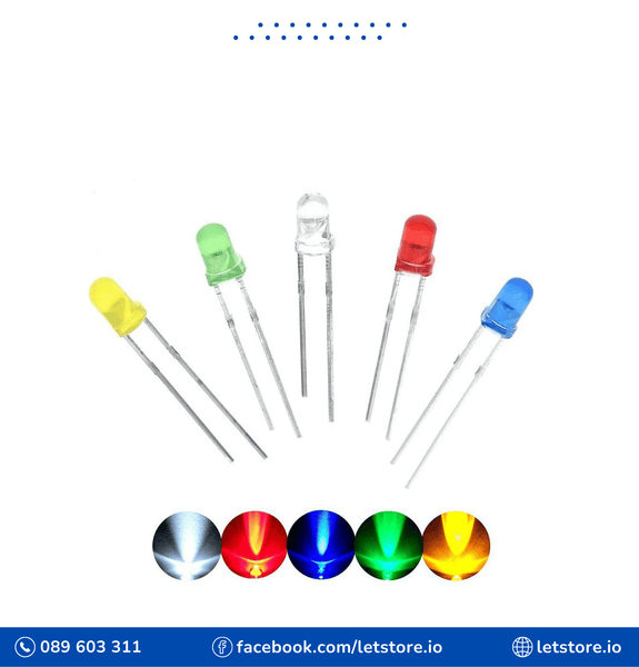 10PCS LED F3 3MM Round Light Emitting Diode Red Blue Yellow Green White Color