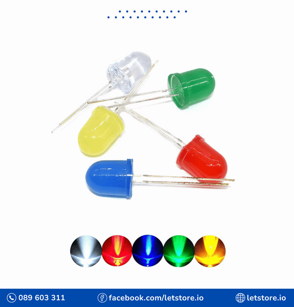 10PCS LED F10 10MM Round Light Emitting Diode Red Blue Yellow Green White Color