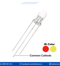 LED Bicolor 5MM Transparent Clear 3 PIN  2 Color Red-Green/Red-Blue/Red-Yellow