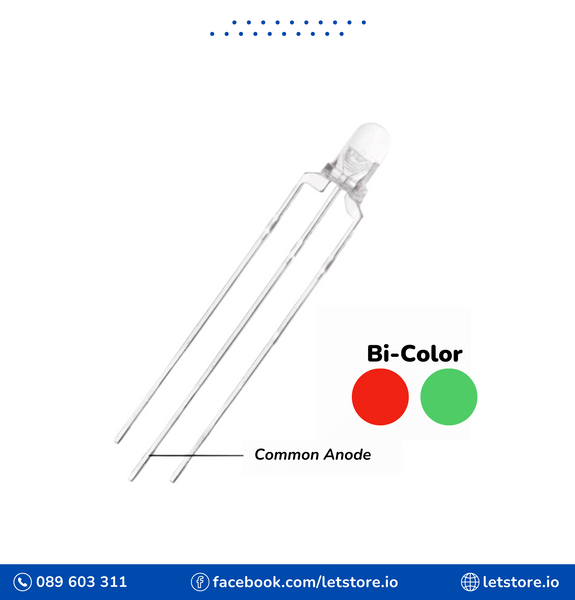 LED Bicolor 3MM Transparent Clear 3 PIN  2 Color Red-Green/Red-Blue/Red-Yellow