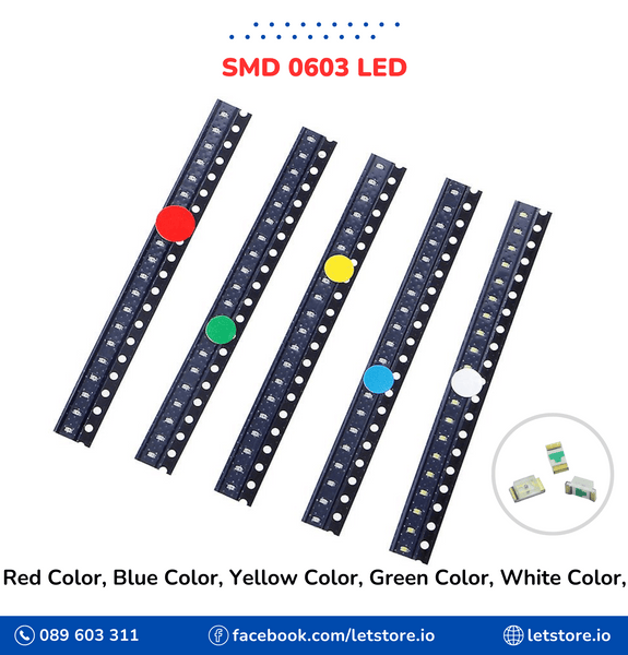 LED SMD 0603 Light Emitting Diode Red/Blue/Yellow/Green/White Color