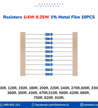 Resistor 100R-910R 1/4W 0.25W 1% Metal Film