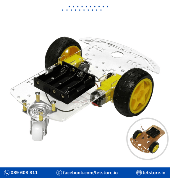 2WD Robot Chassis DIY Kit 1 Layer Transparent Acrylic Robot Chassis