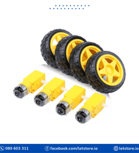 TT Wheel Yellow 4Pcs + Yellow Motor 4Pcs 1:48 200RPM