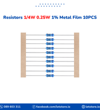 Resistor 1R-9.1R 1/4W 0.25W 1% Metal Film