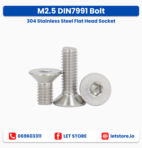 M2.5 DIN7991 Bolt 304 Stainless Steel