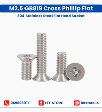 M2.5 Cross Phillip Flat 304 Stainless Steel