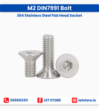 M2 DIN7991 Bolt 304 Stainless Steel