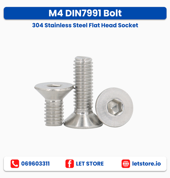 M4 DIN7991 Bolt 304 Stainless Steel