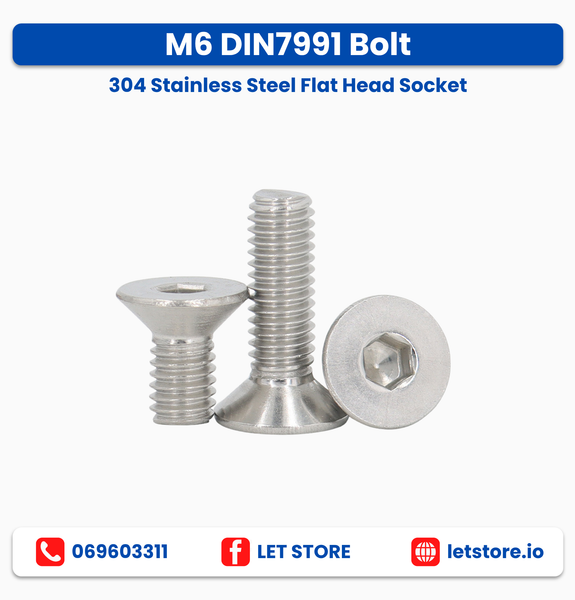 M6 DIN7991 Bolt 304 Stainless Steel