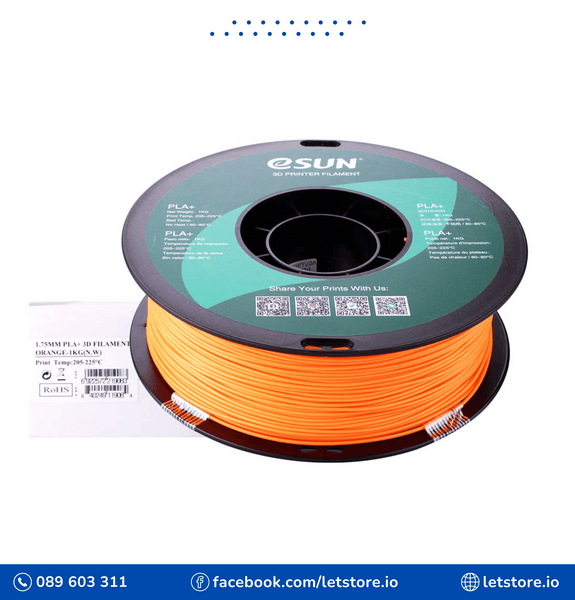 ESUN PLA+ 1.75mm Orange Color 1KG 3D Printer Filament
