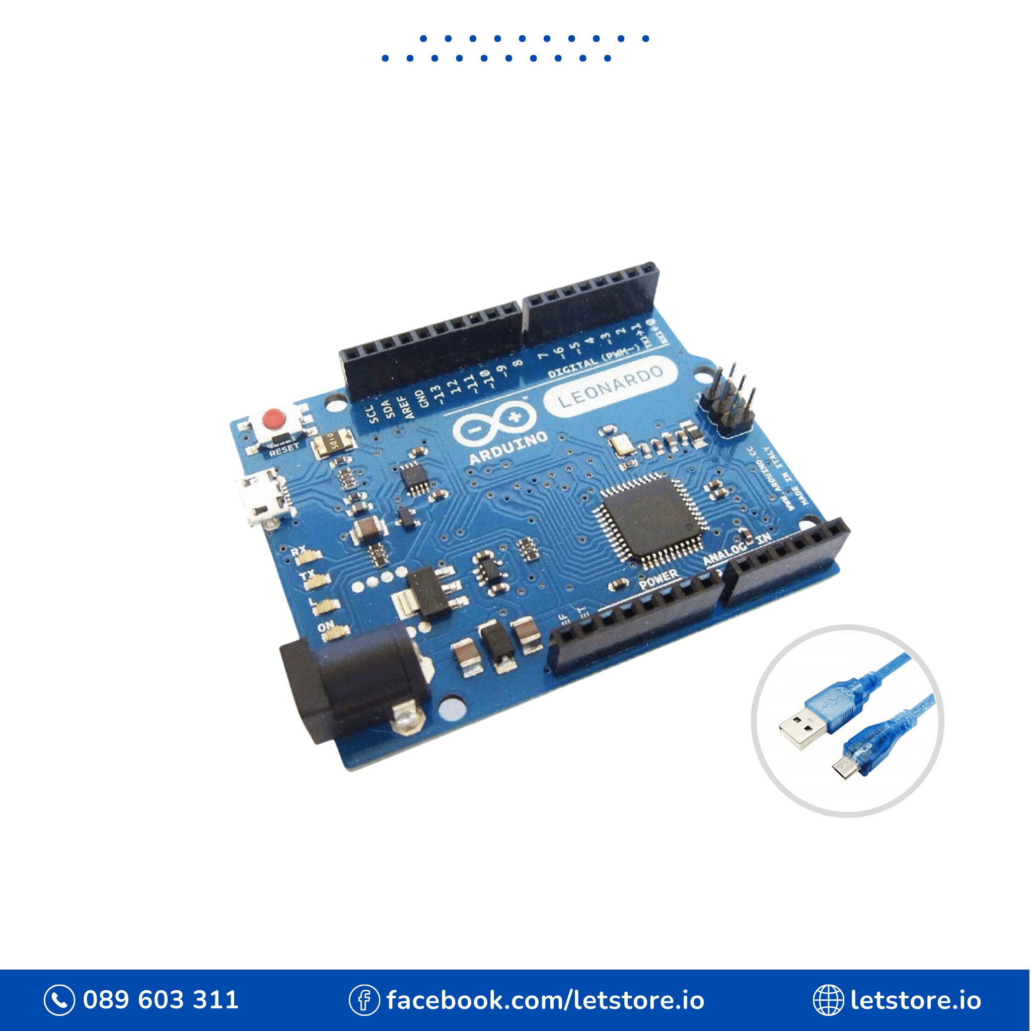 Leonardo R3 Atmega32u4 Development Board With USB Cable 50CM – LET STORE