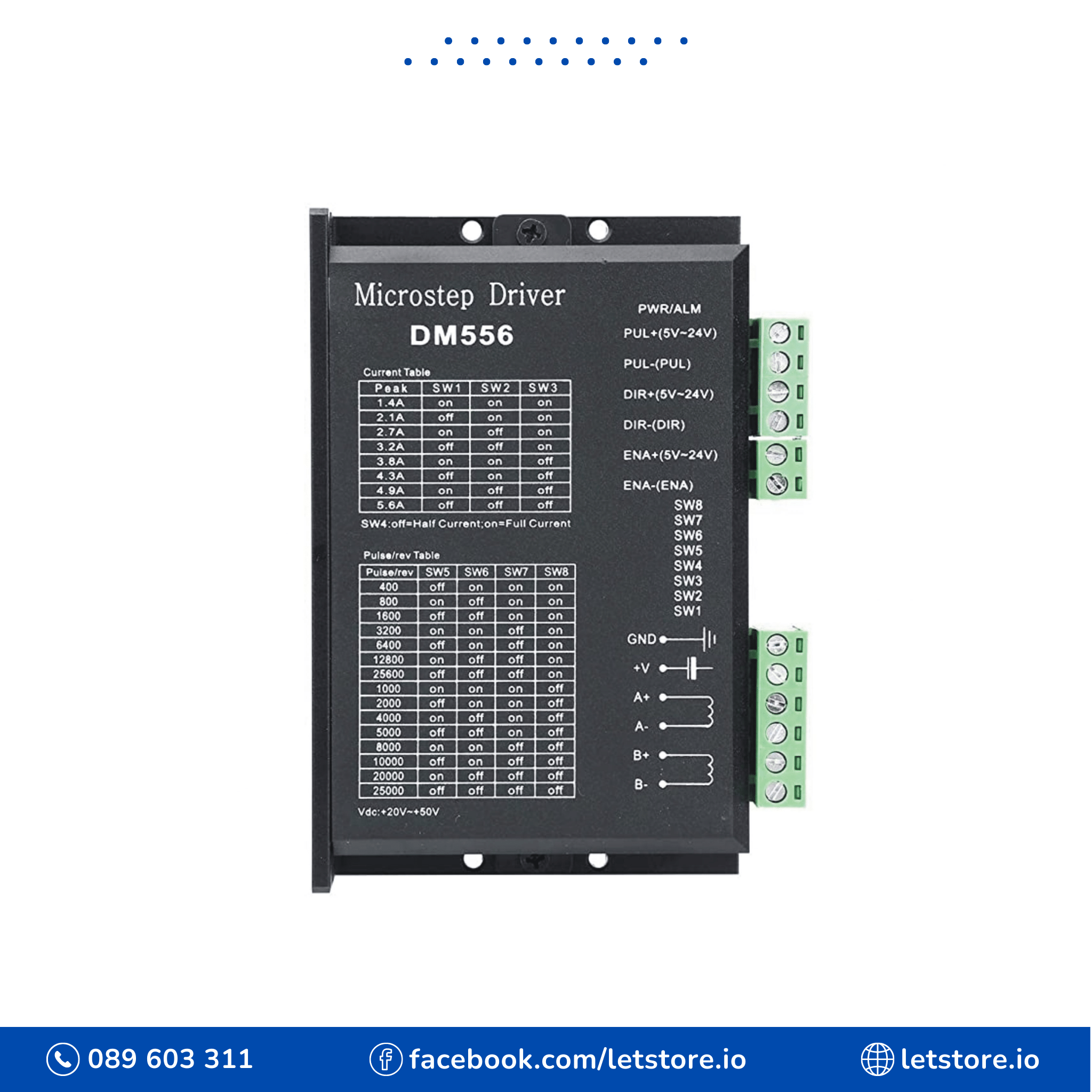 Microstep Driver DM556 5.6A Stepper Motor Driver 20-50V – LET STORE