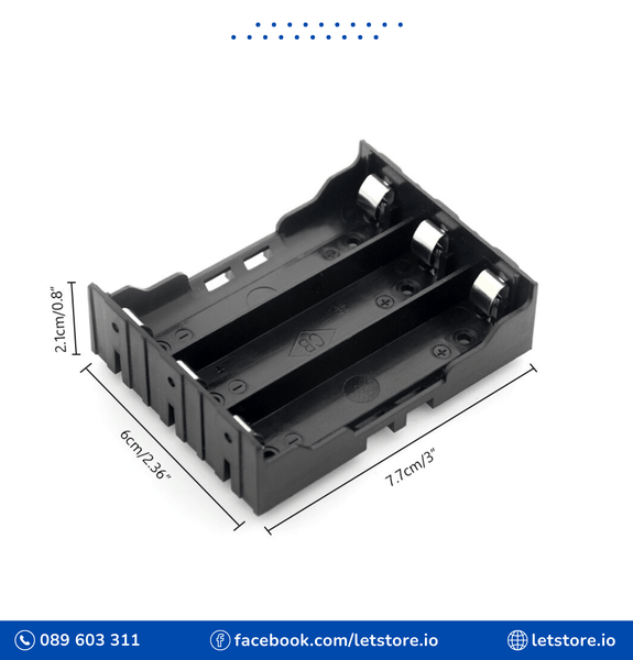 ABS 18650 Cases 3X 18650 Battery Holder Storage Box Case 3 Slot Battery