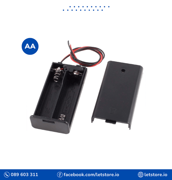 2X 1.5V AA Battery Holder With Cover And On/Off Switch